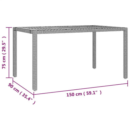 vidaXL 5-tlg. Garten-Bistro-Set mit Kissen Grau Poly Rattan