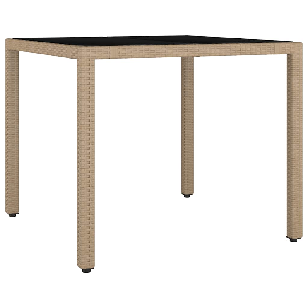 vidaXL 5-tlg. Garten-Bistro-Set mit Kissen Beige Poly Rattan