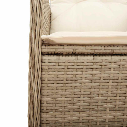 vidaXL 5-tlg. Garten-Bistro-Set mit Kissen Beige Poly Rattan