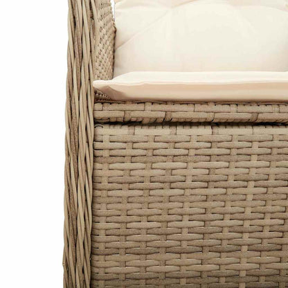 vidaXL 5-tlg. Garten-Bistro-Set mit Kissen Beige Poly Rattan