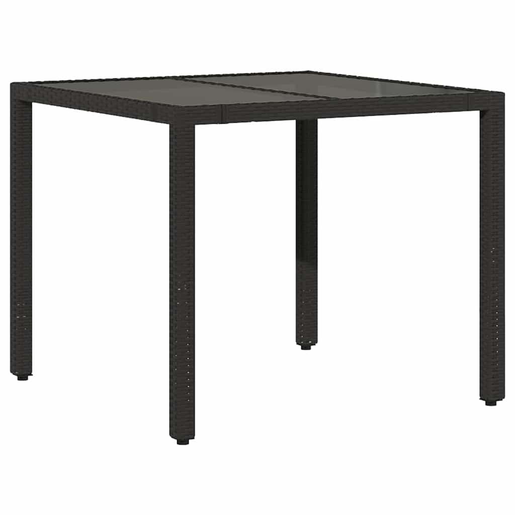 vidaXL 5-tlg. Garten-Bistro-Set mit Kissen Schwarz Poly Rattan