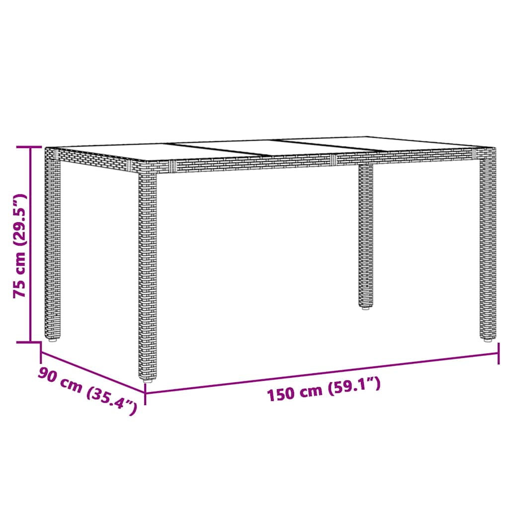 vidaXL 5-tlg. Garten-Bistro-Set mit Kissen Schwarz Poly Rattan