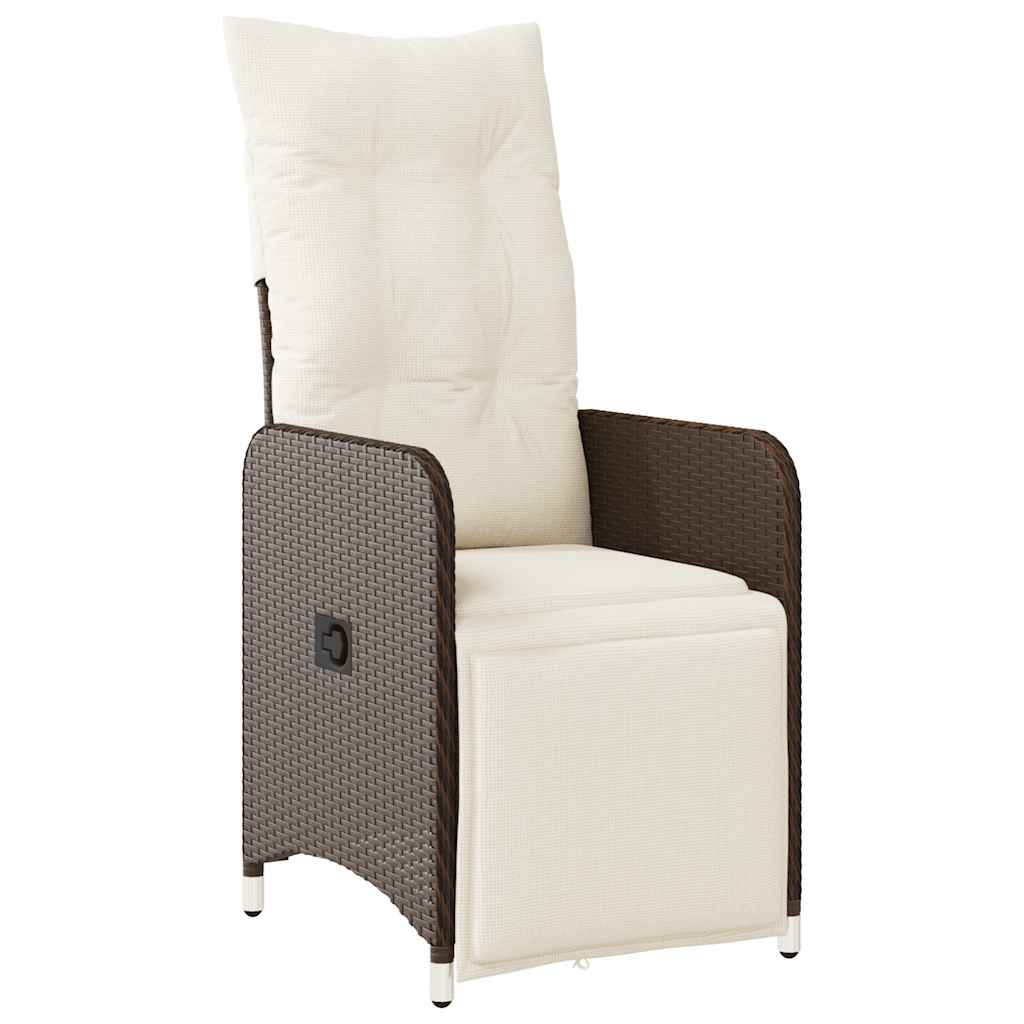 vidaXL Ensemble bistro de jardin 5 pcs avec coussins résine tressée marron