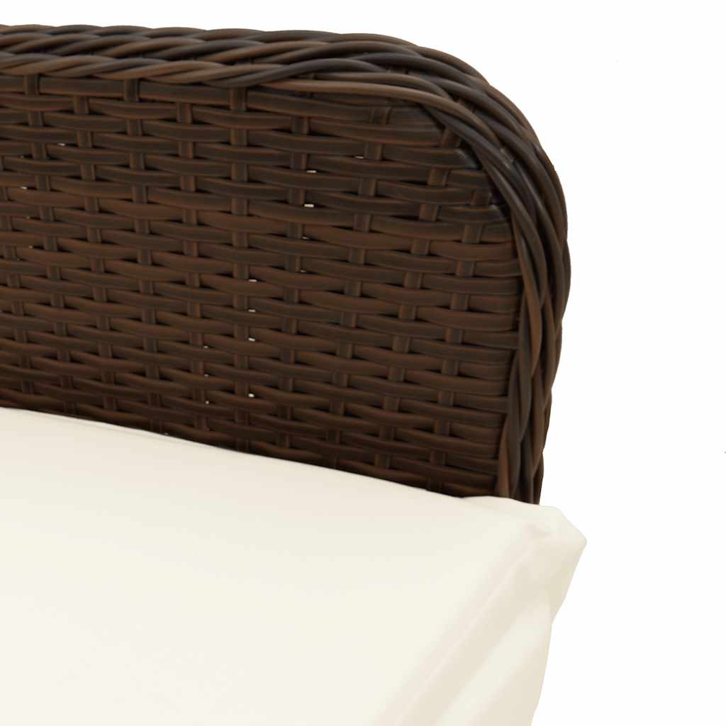 vidaXL Ensemble bistro de jardin 5 pcs avec coussins résine tressée marron