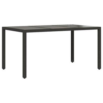vidaXL 5-tlg. Garten-Essgruppe mit Kissen Schwarz Poly Rattan und Glas