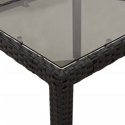vidaXL 5-tlg. Garten-Essgruppe mit Kissen Schwarz Poly Rattan und Glas