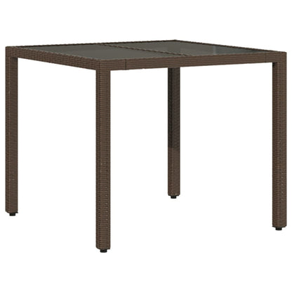 vidaXL 5-tlg. Garten-Essgruppe mit Kissen Braun Poly Rattan Glas