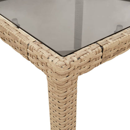 vidaXL Salle à manger de jardin 5 pcs avec coussins Beige résine tressée et verre