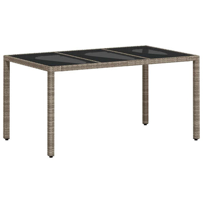vidaXL 5-tlg. Garten-Essgruppe mit Kissen Hellgrau Poly Rattan Glas