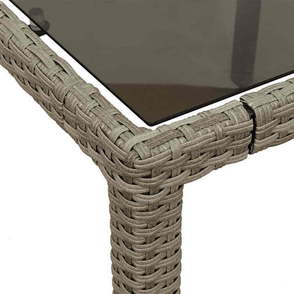 vidaXL 5-tlg. Garten-Essgruppe mit Kissen Hellgrau Poly Rattan Glas