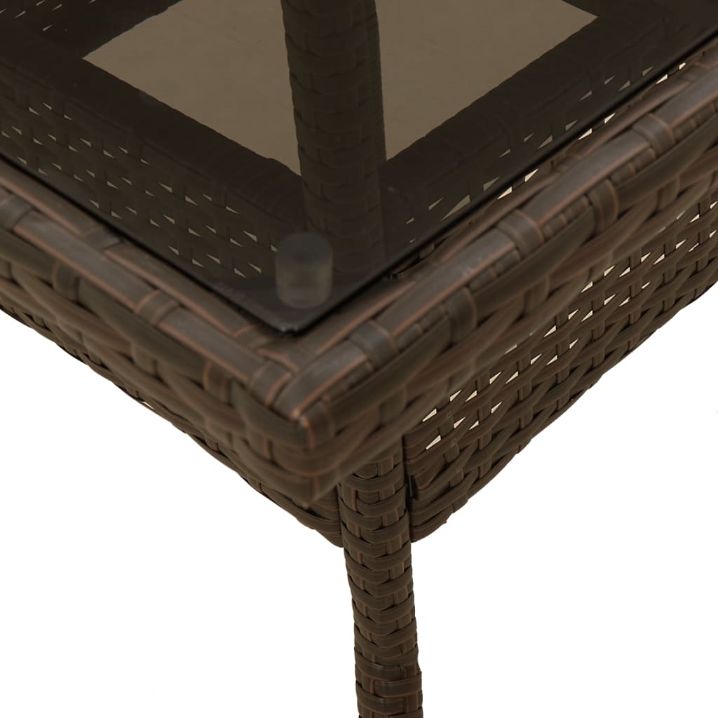 vidaXL 5-tlg. Garten-Essgruppe mit Kissen Braun Poly Rattan Glas