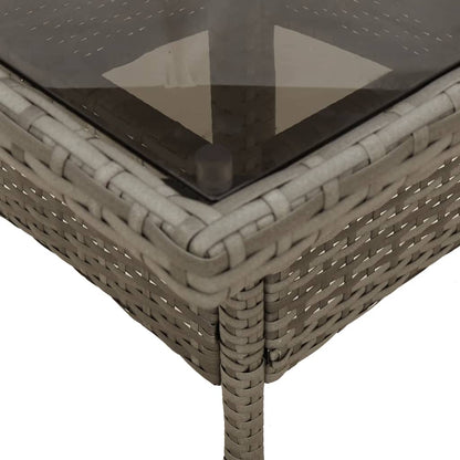 vidaXL 5-tlg. Garten-Essgruppe mit Kissen Grau Poly Rattan und Glas