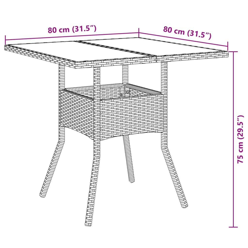 vidaXL 5-tlg. Garten-Essgruppe mit Kissen Grau Poly Rattan und Glas