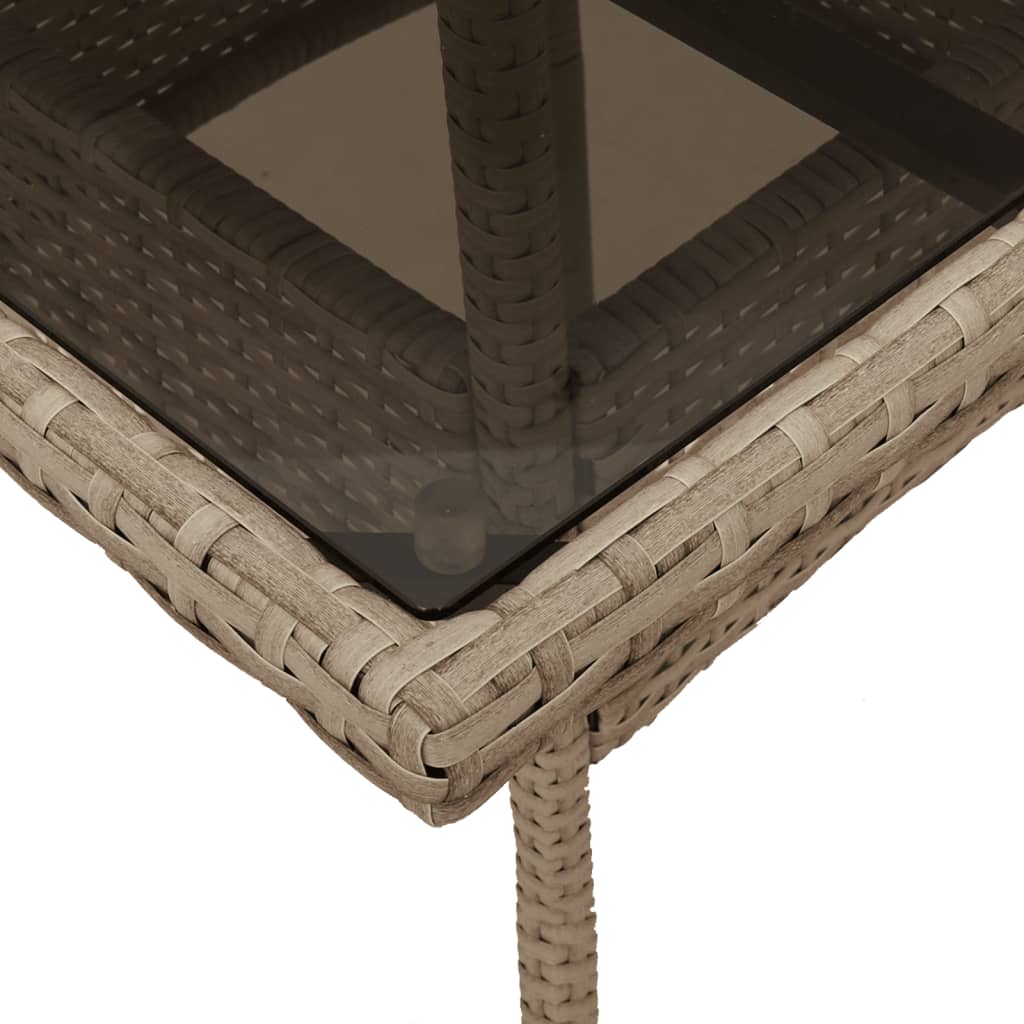 vidaXL 5-tlg. Garten-Essgruppe mit Kissen Beige Poly Rattan und Glas