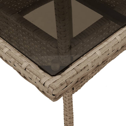 vidaXL 5-tlg. Garten-Essgruppe mit Kissen Beige Poly Rattan und Glas