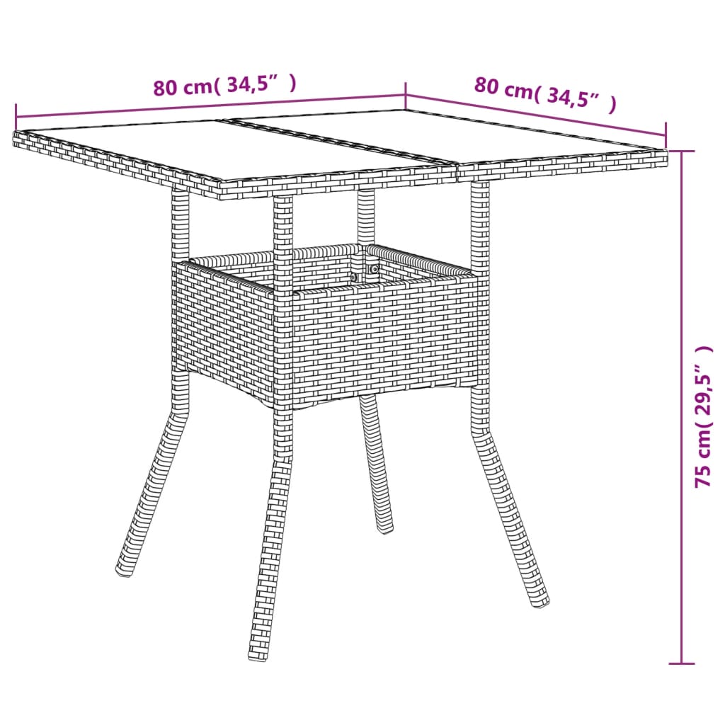 vidaXL 5-tlg. Garten-Essgruppe mit Kissen Beige Poly Rattan und Glas