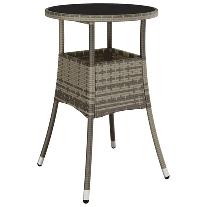 vidaXL 5-tlg. Garten-Essgruppe mit Kissen Grau Poly Rattan und Glas