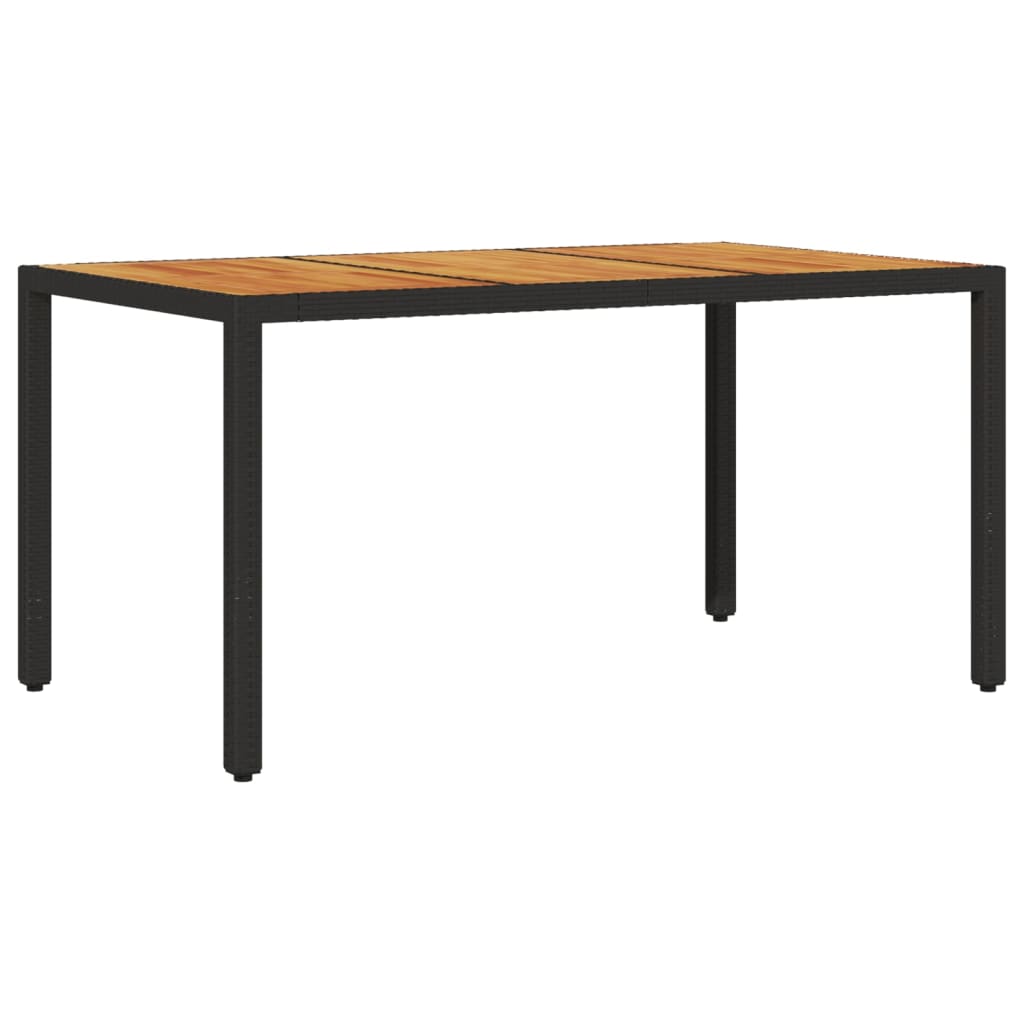 vidaXL 5-tlg. Garten-Essgruppe mit Kissen Schwarz Poly Rattan Akazie