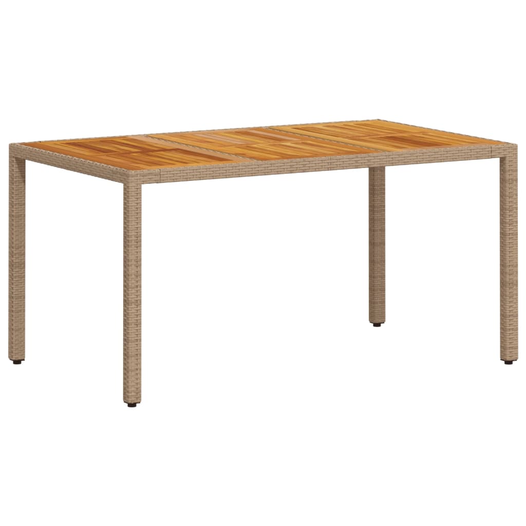 vidaXL 5-tlg. Garten-Essgruppe mit Kissen Beige Poly Rattan Akazie