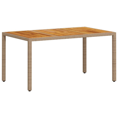 vidaXL 5-tlg. Garten-Essgruppe mit Kissen Beige Poly Rattan Akazie