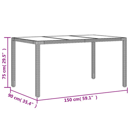 vidaXL 5-tlg. Garten-Essgruppe mit Kissen Schwarz Poly Rattan Akazie