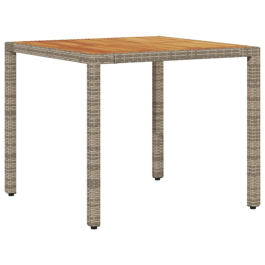 vidaXL 5-tlg. Garten-Essgruppe mit Kissen Grau Poly Rattan Akazie