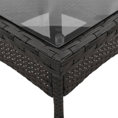 vidaXL 5-tlg. Garten-Essgruppe mit Kissen Schwarz Poly Rattan und Glas