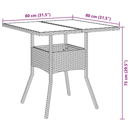 vidaXL 5-tlg. Garten-Essgruppe mit Kissen Beige Poly Rattan und Glas