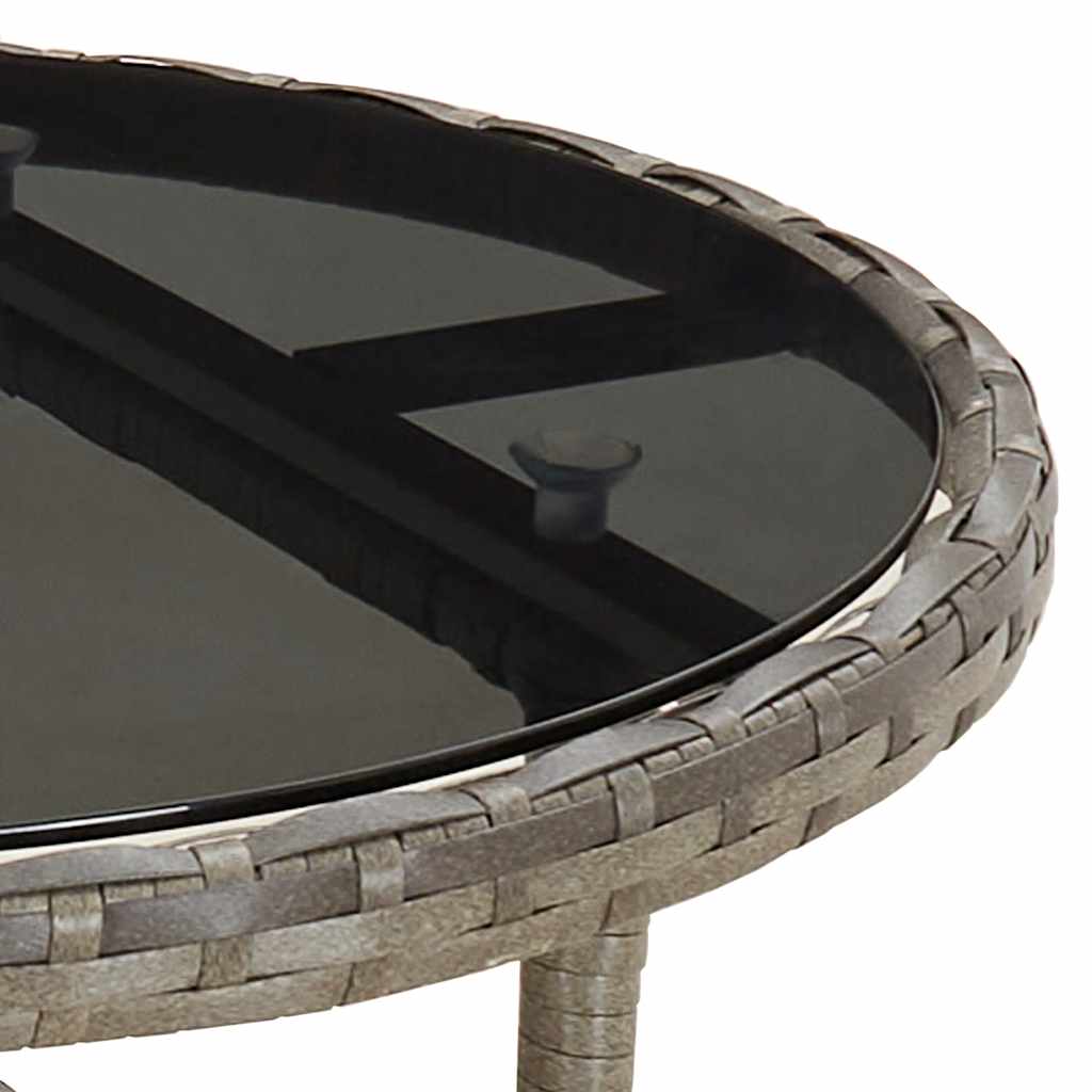 vidaXL 5-tlg. Garten-Essgruppe mit Kissen Grau Poly Rattan und Glas