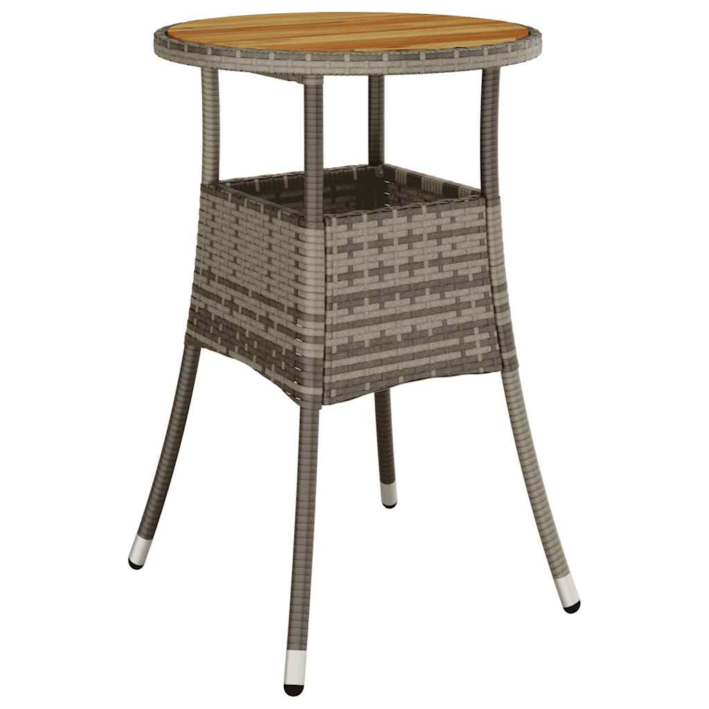vidaXL 5-tlg. Garten-Essgruppe mit Kissen Grau Poly Rattan Akazie