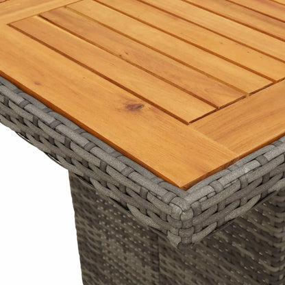vidaXL 11-tlg. Garten-Essgruppe mit Kissen Grau Poly Rattan