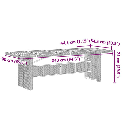 vidaXL 7-tlg. Garten-Essgruppe mit Kissen Grau Poly Rattan