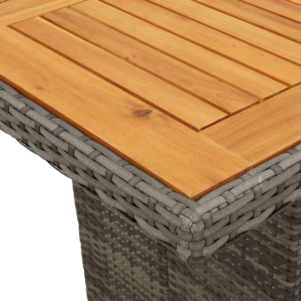 vidaXL 11-tlg. Garten-Essgruppe mit Kissen Grau Poly Rattan