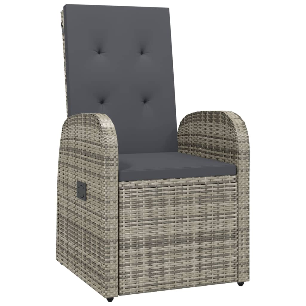 vidaXL Salle à manger de jardin 9 pcs avec coussins Résine tressée Gris