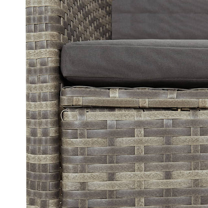 vidaXL Salle à manger de jardin 9 pcs avec coussins Résine tressée Gris