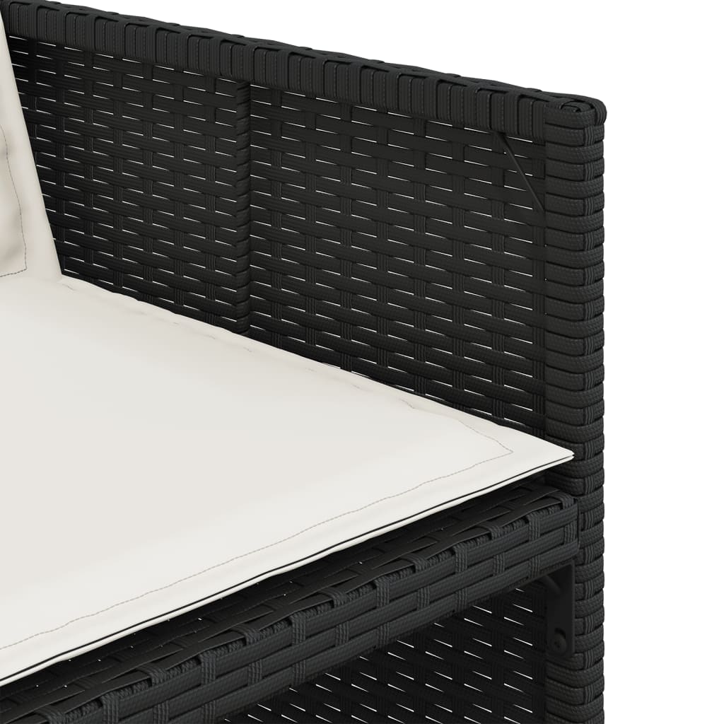 vidaXL 5-tlg. Garten-Essgruppe mit Kissen Schwarz Poly Rattan