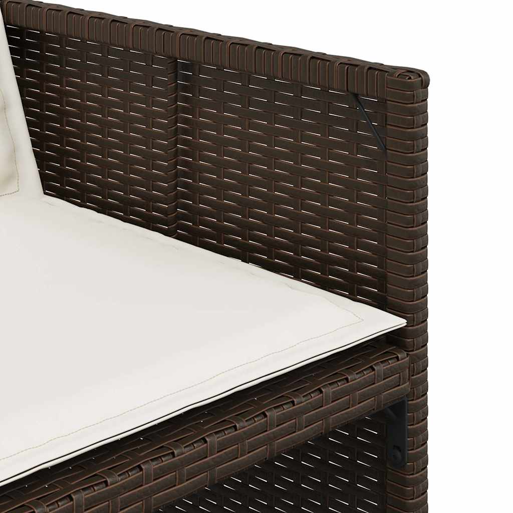 vidaXL 5-tlg. Garten-Essgruppe mit Kissen Braun Poly Rattan