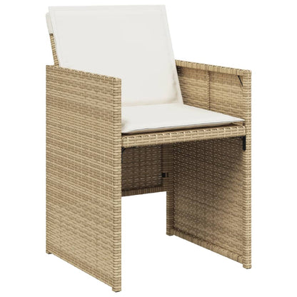vidaXL Ensemble repas de jardin 5 pcs avec coussins Résine tressée Beige