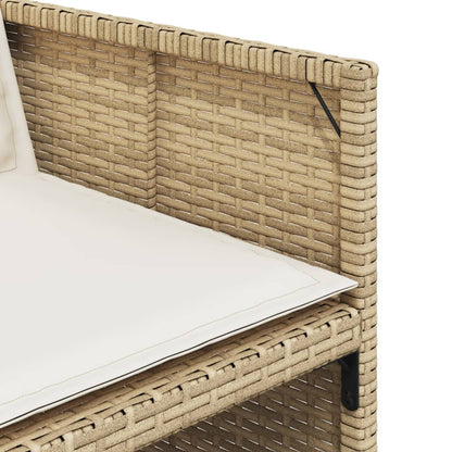 vidaXL Ensemble repas de jardin 5 pcs avec coussins Résine tressée Beige