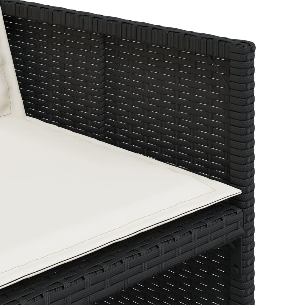 vidaXL 5-tlg. Garten-Essgruppe mit Kissen Schwarz Poly Rattan