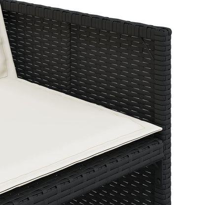 vidaXL 5-tlg. Garten-Essgruppe mit Kissen Schwarz Poly Rattan