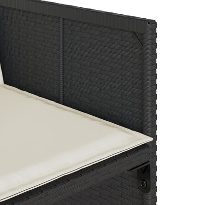 vidaXL 5-tlg. Garten-Essgruppe mit Kissen Schwarz Poly Rattan
