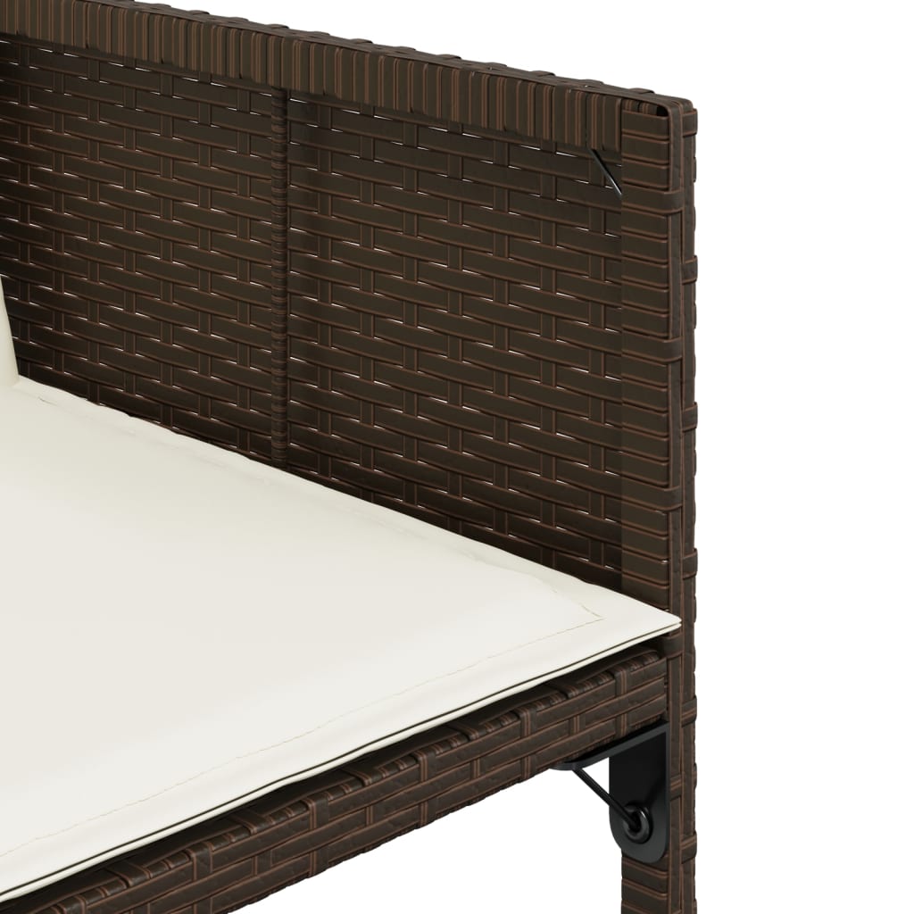 vidaXL 5-tlg. Garten-Essgruppe mit Kissen Braun Poly Rattan