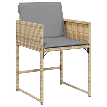 vidaXL Salon de jardin 5 pcs avec coussins mélange beige résine tressée