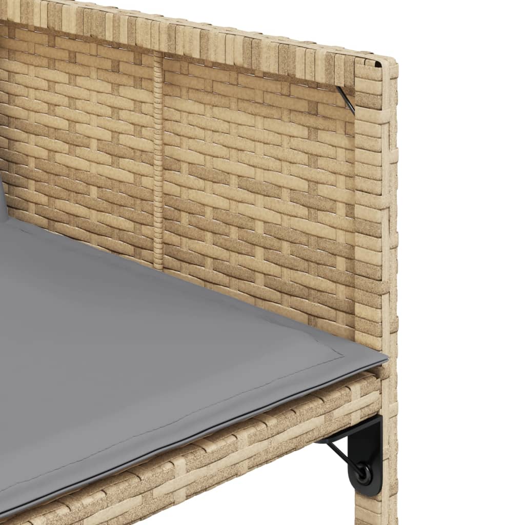 vidaXL Salon de jardin 5 pcs avec coussins mélange beige résine tressée