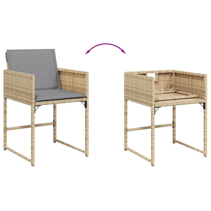 vidaXL Salon de jardin 5 pcs avec coussins mélange beige résine tressée