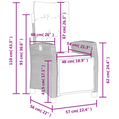 vidaXL 5-tlg. Garten-Essgruppe mit Kissen Schwarz Poly Rattan