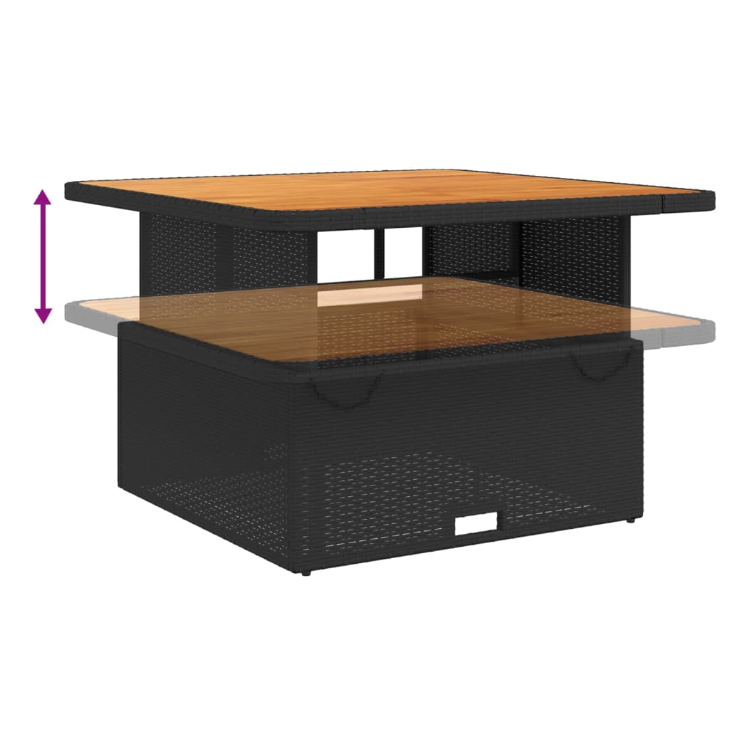 vidaXL Salle à manger de jardin 5 pcs avec coussins Résine tressée Noir