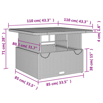 vidaXL Salle à manger de jardin 5 pcs avec coussins Résine tressée Noir