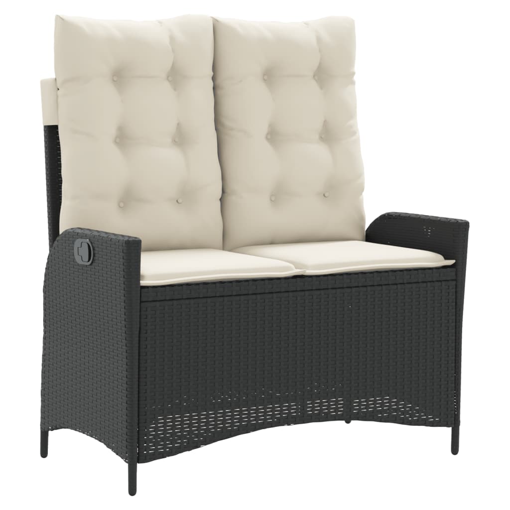 vidaXL Ensemble de salle à manger de jardin 2 pcs avec coussins Noir Résine tressée